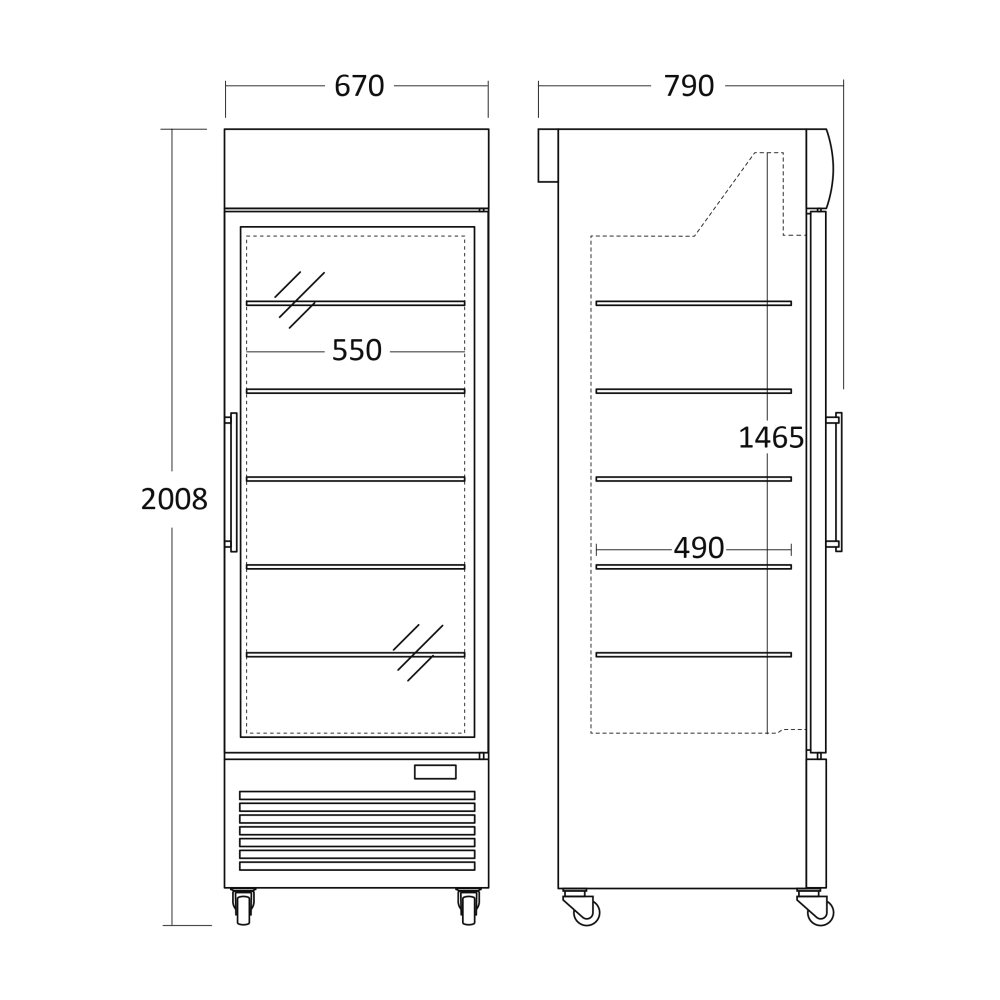 Sügavkülma vitriin 430L DF500BD (253240DF500BD)