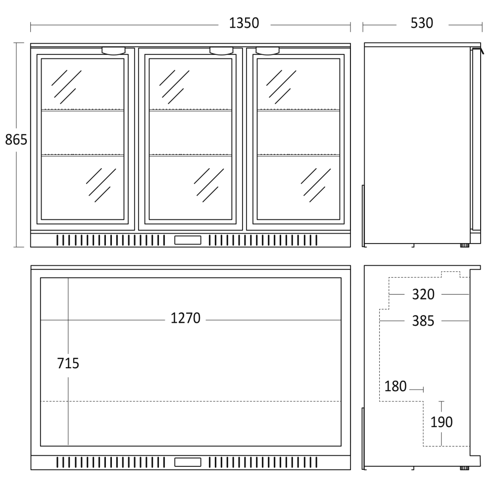 külmik-vitriin 254L BB311HBA (26311010000BB311HBA)