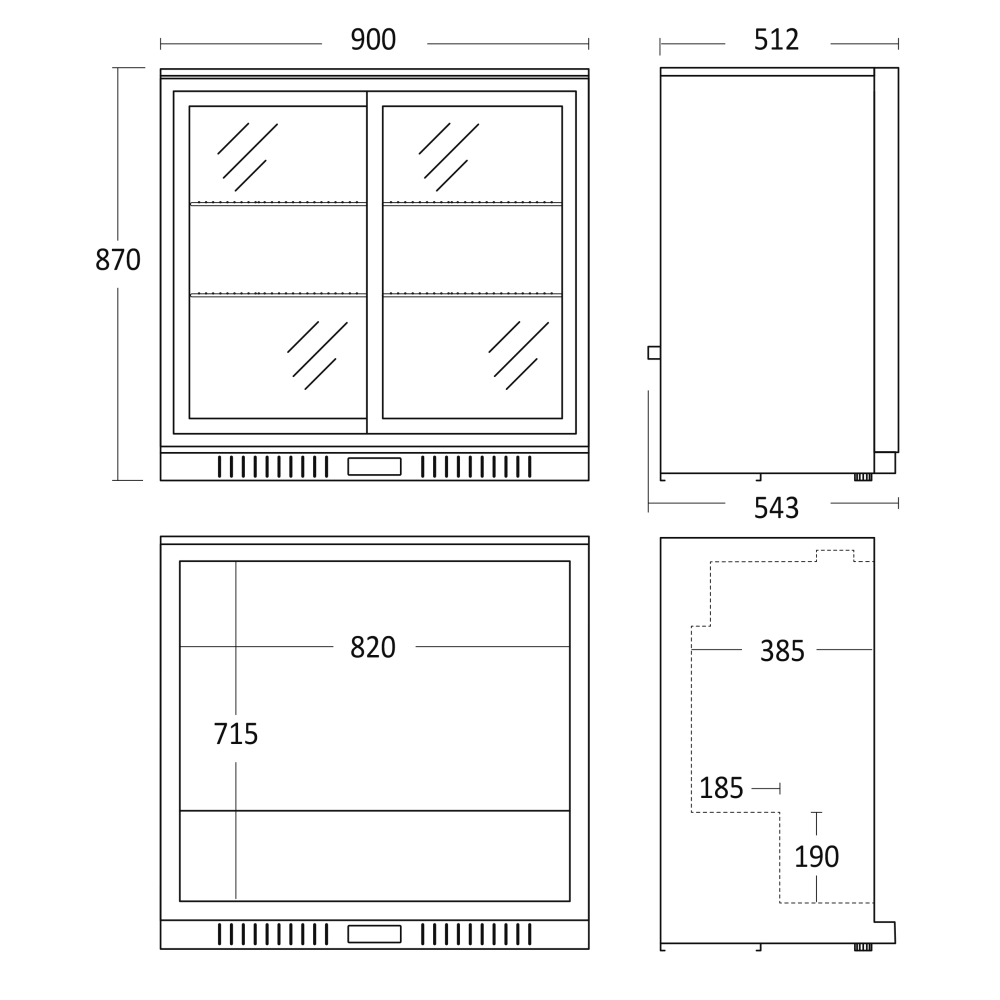 külmik-vitriin 158L BB211SLBB (26311010000BB211SLBB)