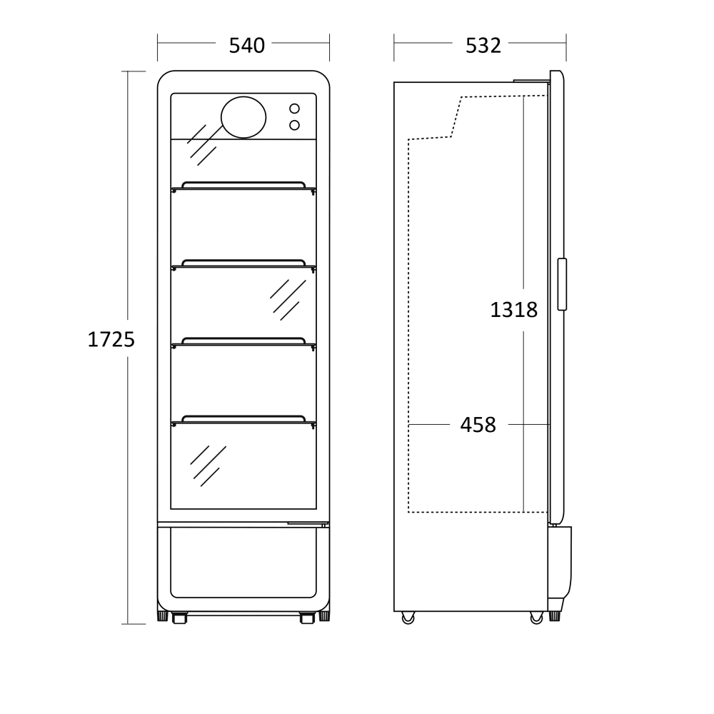 Külmik-vitriin 258L DC280BD (25311110000DC280BD)