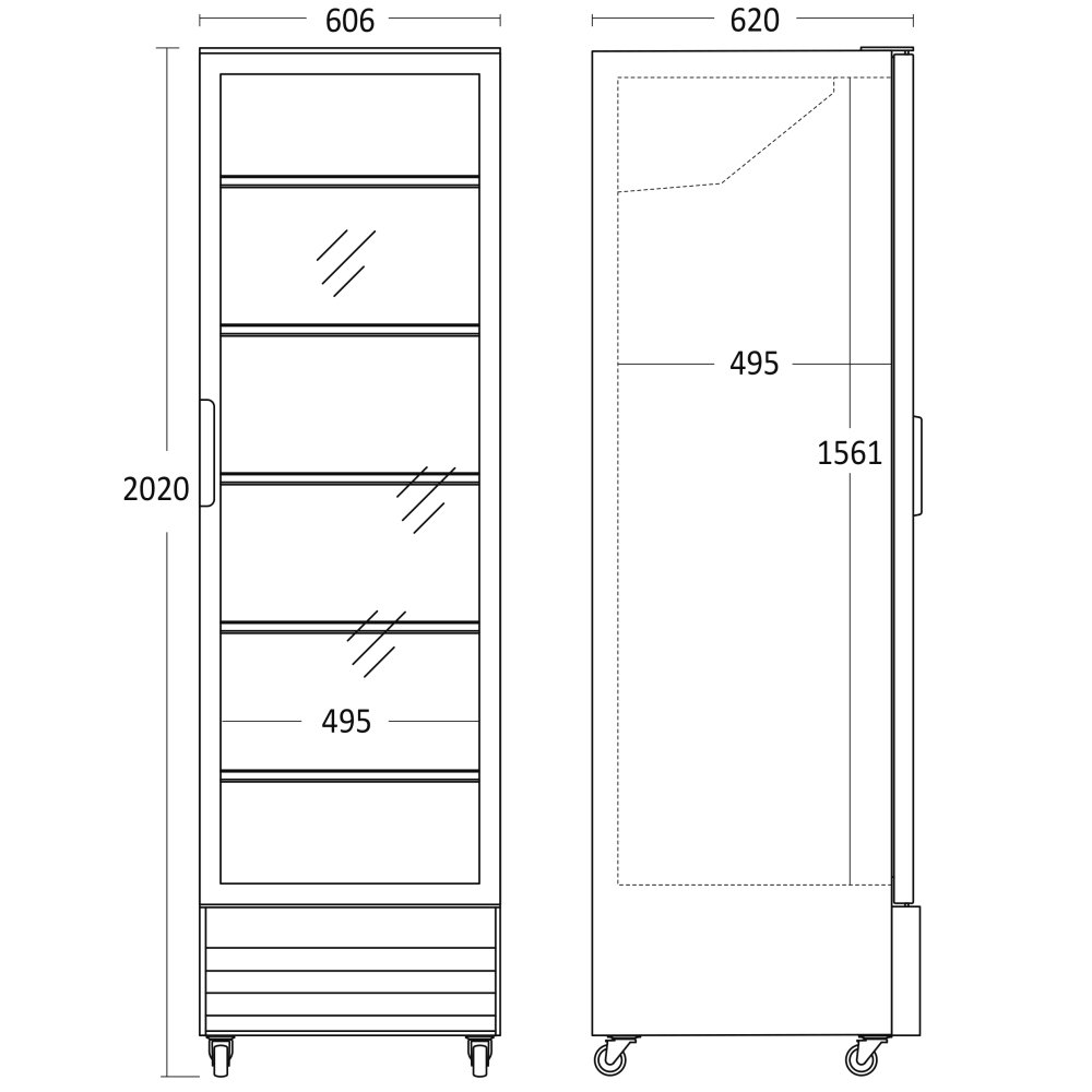 Külmik-vitriin, must 286L SD 426 BE (26310426310000)