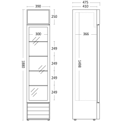 Külmik-vitriin, valge 133 l SD 217 E