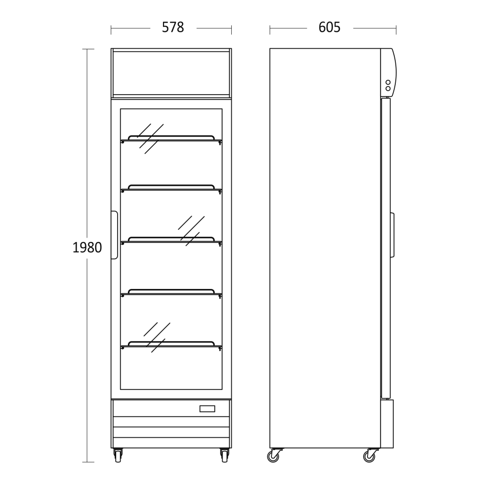 Külmik-vitriin, must 280 l SD 417 BE (2631111000SD417BE)