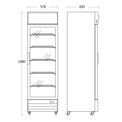Külmik-vitriin, must 280 l SD 417 BE