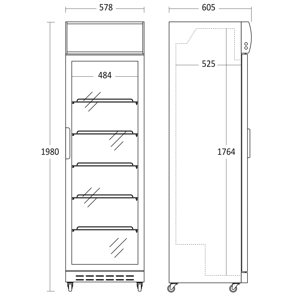 Külmik-vitriin, valge 360L SD 420 E (26310420E110000)