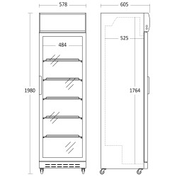 Külmik-vitriin, valge 360L SD 420 E