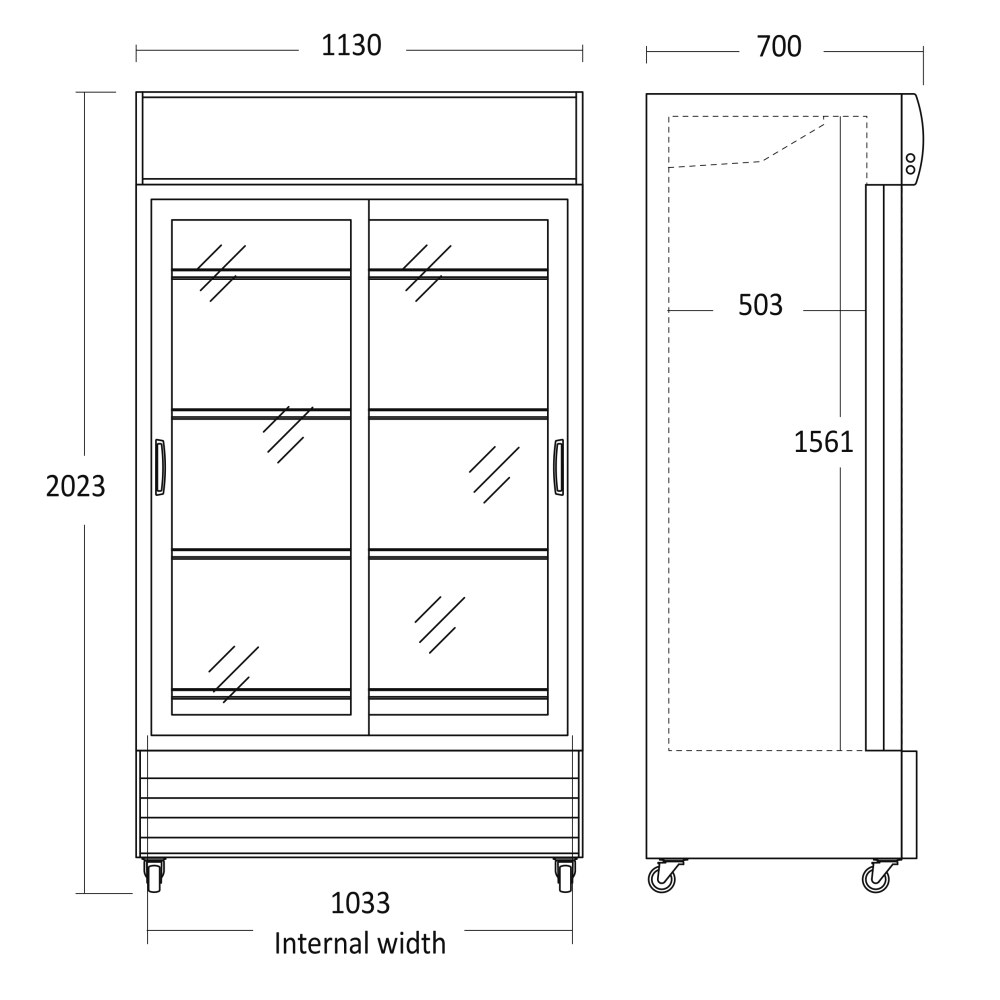 Vitriinkülmik, must, 670 l SD 1002 BSLE (26311002BSLE10000)