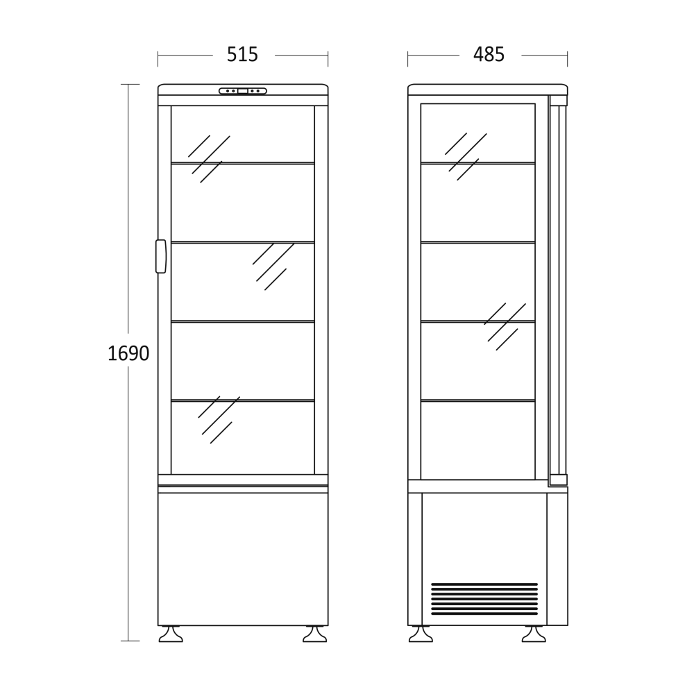 Külmvitrine, must 176 l RTC 237 BE (19310237BE10000)