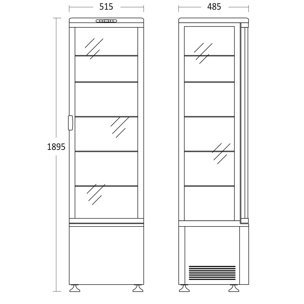 Külmvitrine, must 235L RTC 287 BE (19310287BE10000)