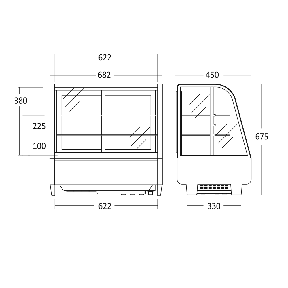 Külmvitrine, must 70L RTW 101 BE (19310101BE10000)