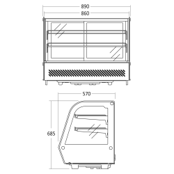Külmvitrine 145L RTW 160 E