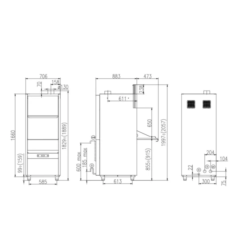 Nõudepesumasin, 565x690mm, UK 55/65 ESI PRS (UK55/65ESIPRS)