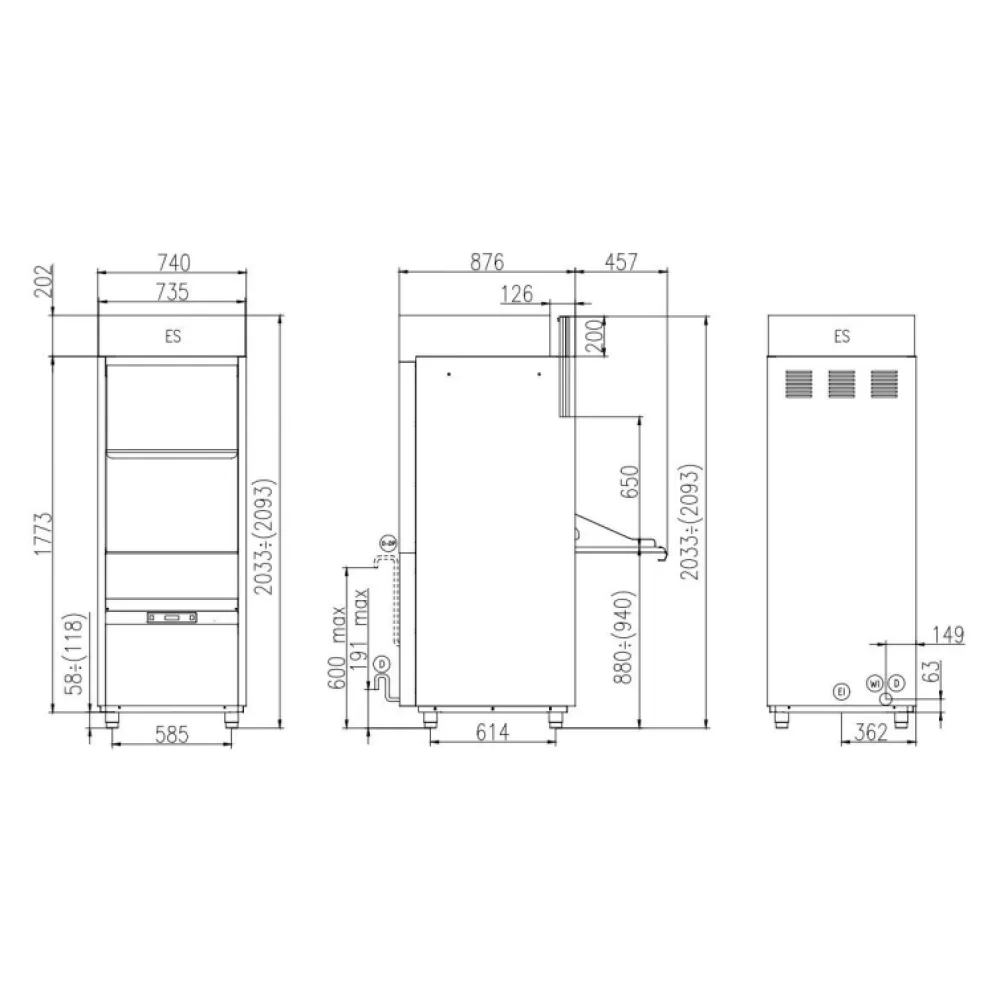 Nõudepesumasin, 565x690mm, UK 55/80 EPI ES (UK55/80EPIES)