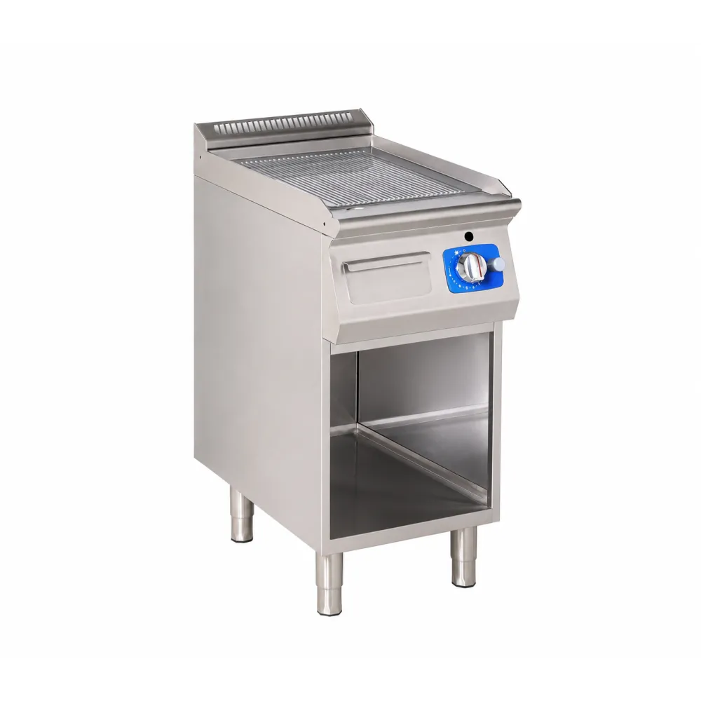 Gaasigrillplaat ribilise küpsetuspinna ja neutraalse kapiga 6,5kW (GG2240-040EV+S02)