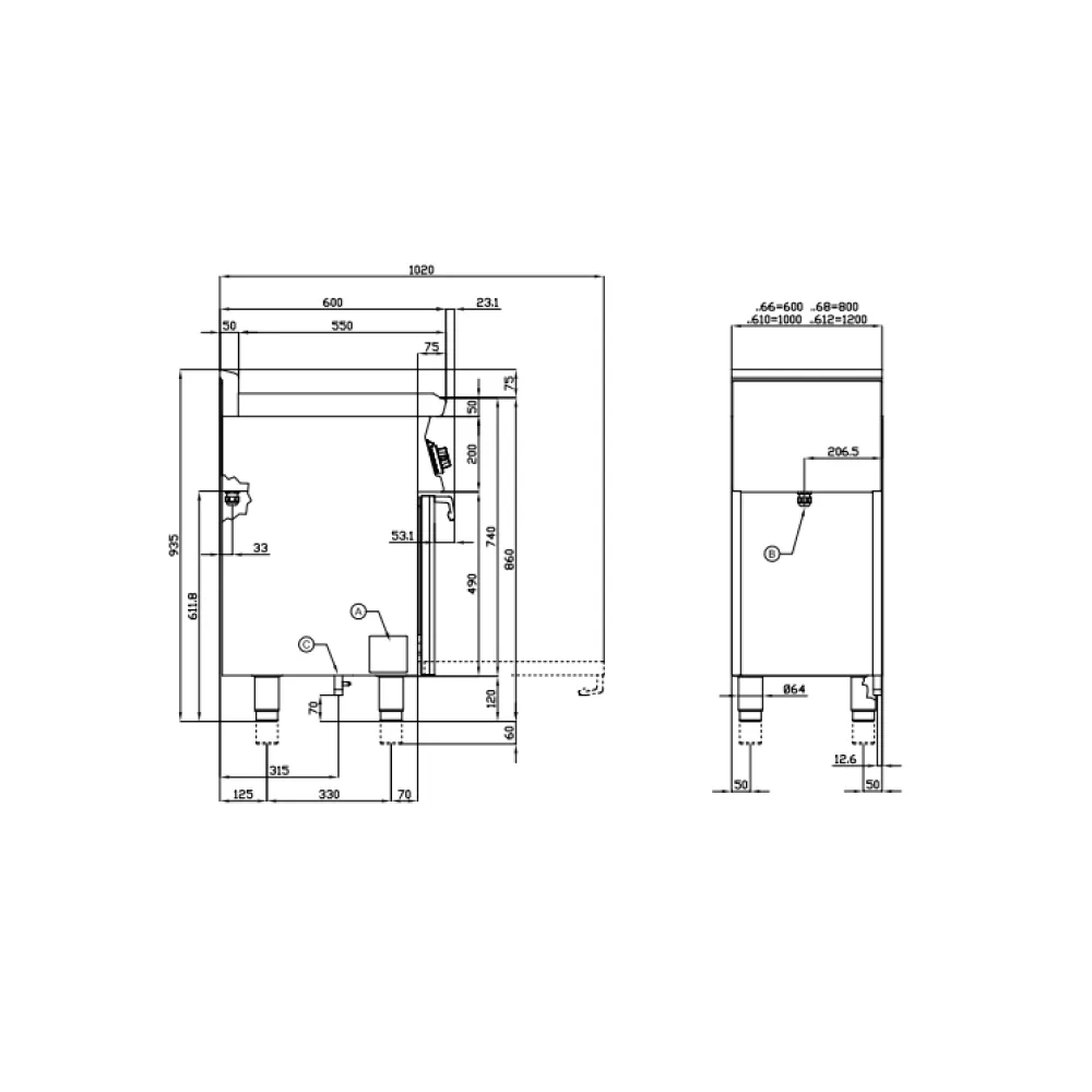 Gaasipliit elektriahjuga CFM4-68GEM/V (06690862)