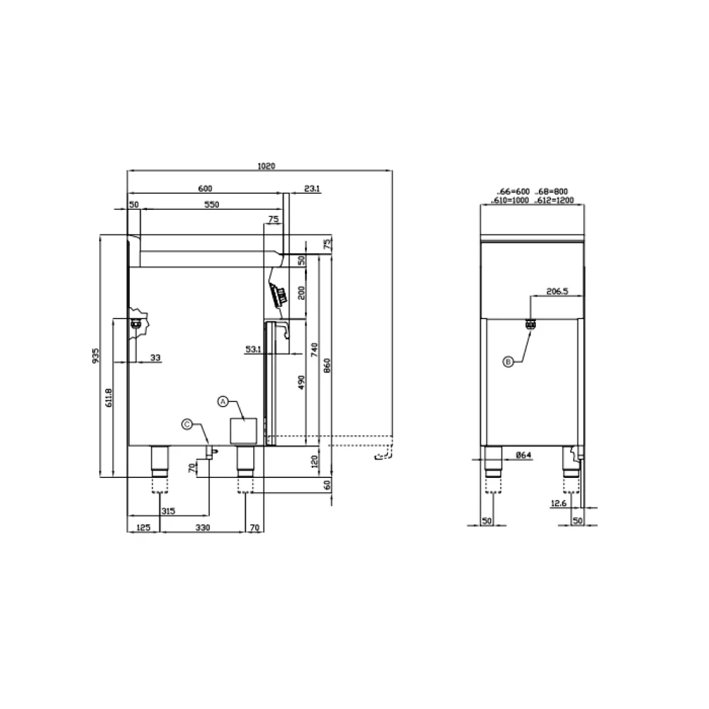 Gaasipliit elektriahjuga CFM6-610GEM/V (06691062)