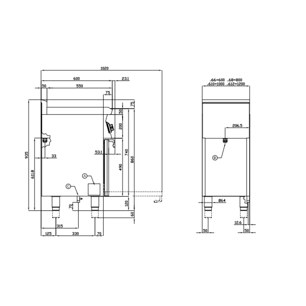 Gaasipliit elektriahjuga CF3-612GEMV (06791261)