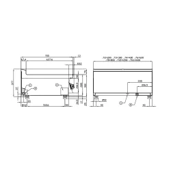 Gaasiga küpsetusplaat, ribiline 70 FTRT-712G