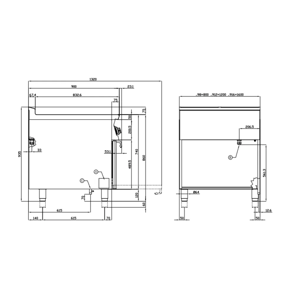 Elektripliit ahjuga 90 MARINE CF4-98ETX (09660830X)