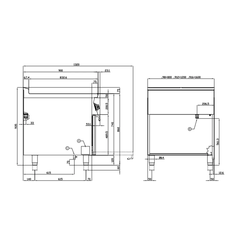 Elektripliit ahjuga 90 MARINE CFQ4-98ETX (09660831X)
