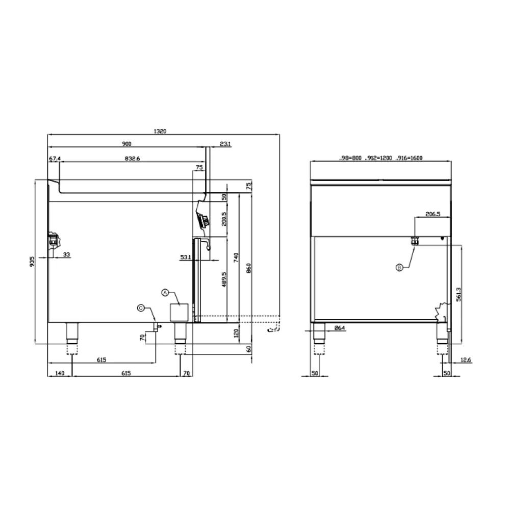 Elektripliit ahjuga 90 MARINE CFVQ6-912ETVX/V (0980123BX)