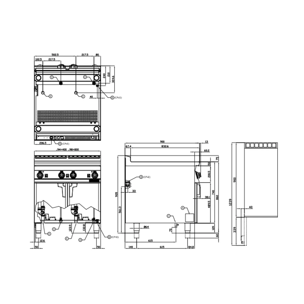 Electric pasta cooking machine 40+40L 90 CP-98ET (09100830)