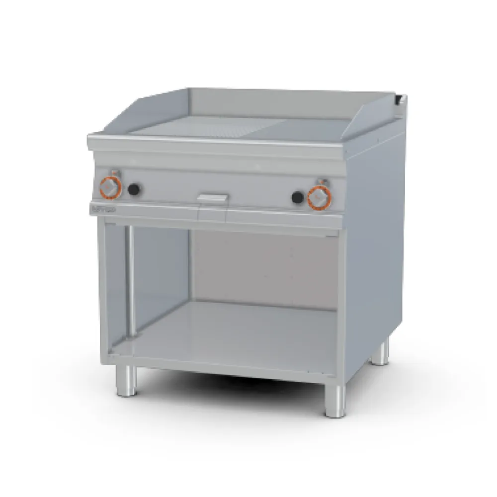 Gaasiga grillplaat 1/2 ribiline, neutraalse kapiga 90 FTLR-98G (09230852)