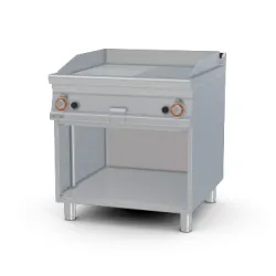 Gaasiga grillplaat 1/2 ribiline, neutraalse kapiga 90 FTLR-98G