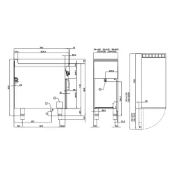 Gaasiga grillplaat 1/3 ribiline, neutraalse kapiga 90 FTLR-912G