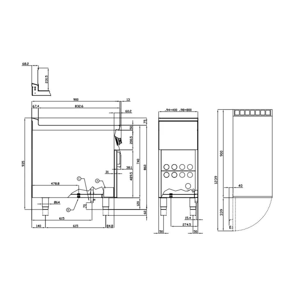 Gaasiga fritüür neutraalse kapiga 8+8 l 90 F2/8-94G (09260452)