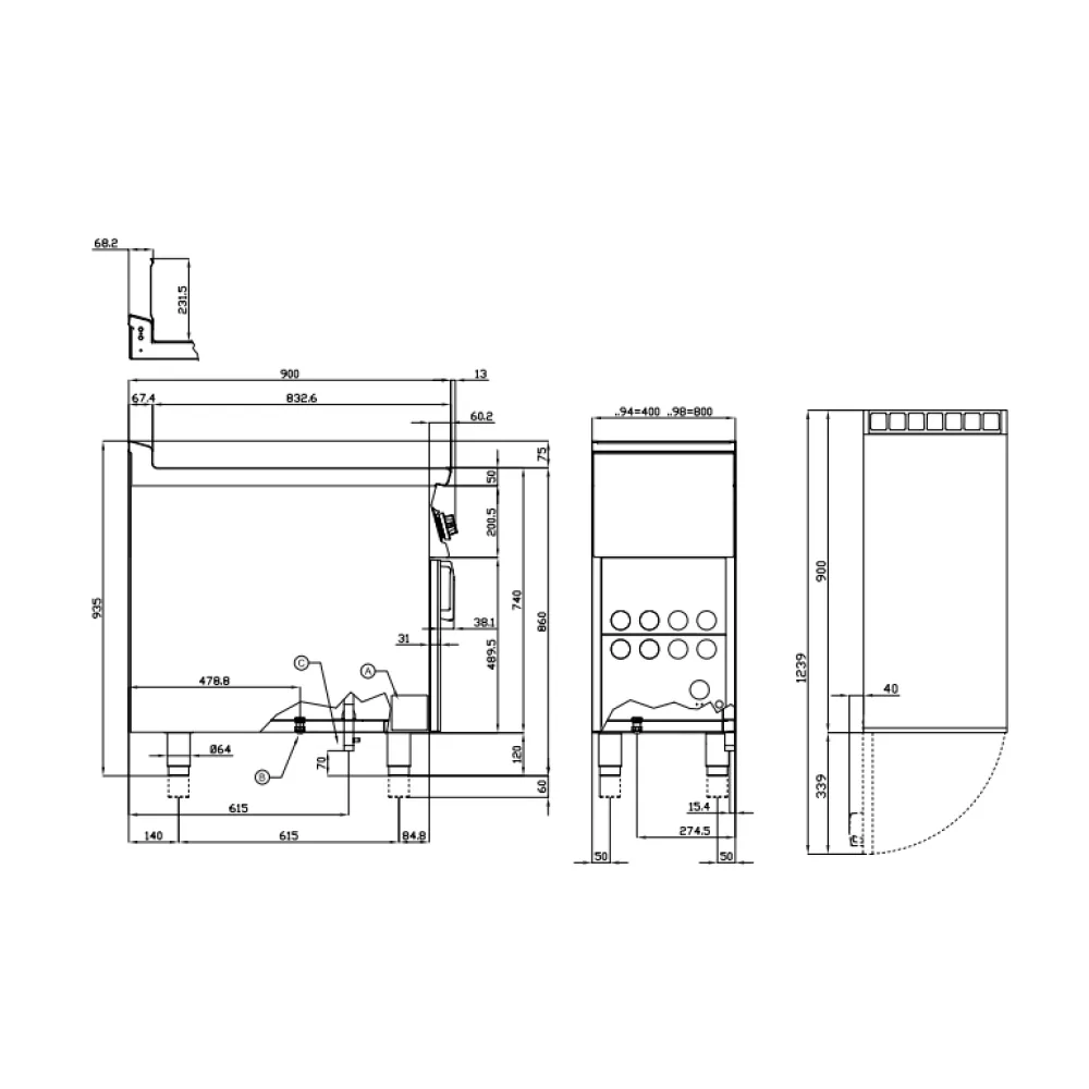 Gaasiga fritüür neutraalse kapiga 25+25L 90 F2/25-98G (09260851)