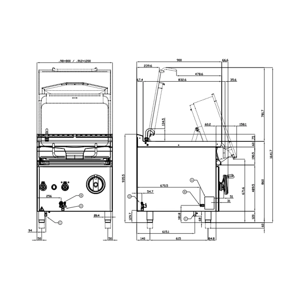 Gaasiga kallutatav praepann AUTOMATIC 80L 90 BR80-98G (09340851)