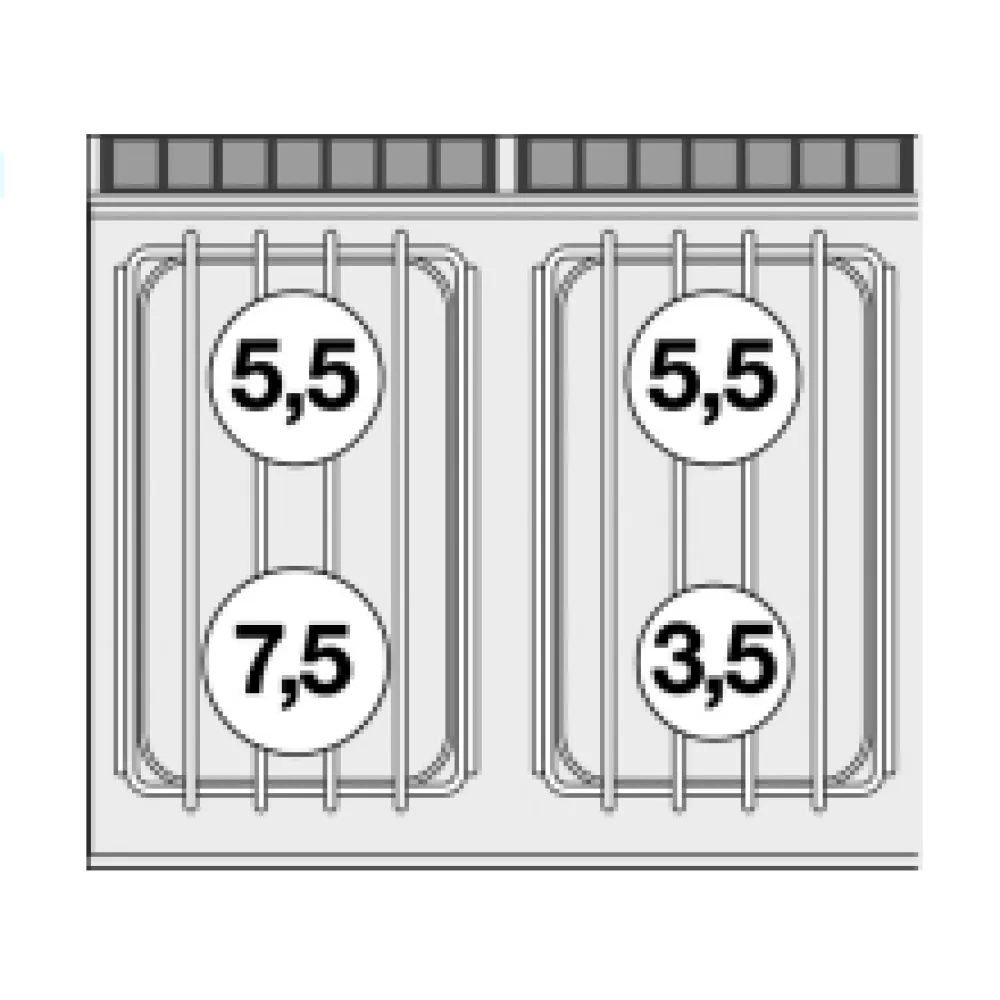 Gaasipliit gaasiahjuga, 4 põletit 70 CF4-78GP (08680850)