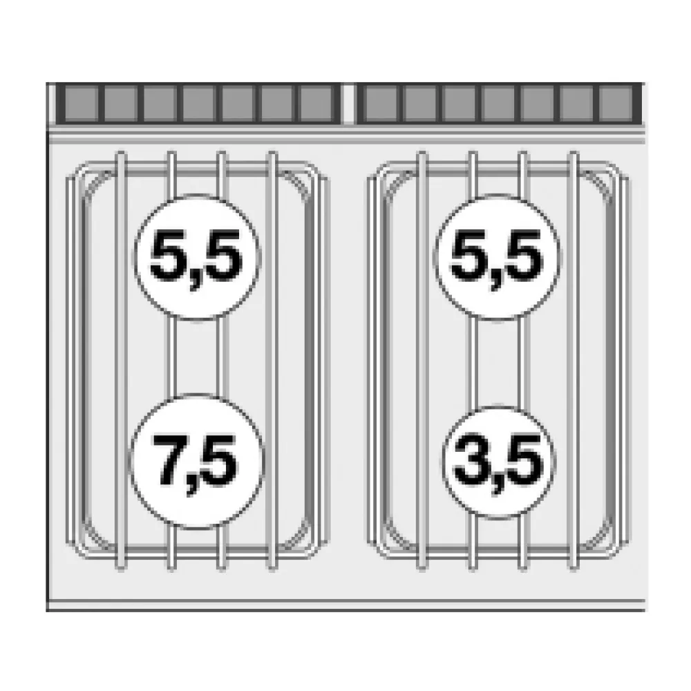 Gaasipliit elektriahjuga, 4 põletit 70 CF4-78GPE (08690860)