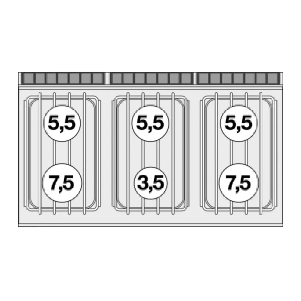 Gaasipliit elektriahjuga, 6 põletit 70 CF6-712GPE (08691260)