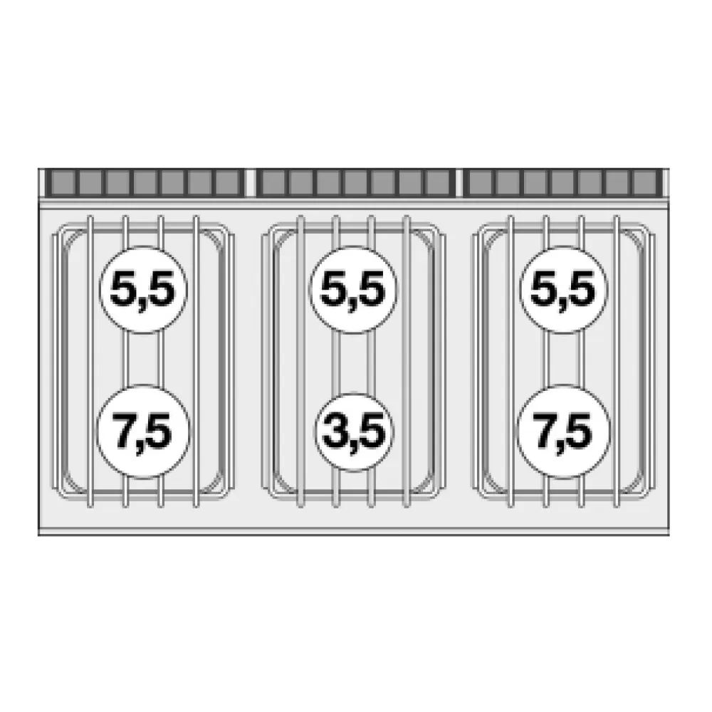 Gaasipliit elektriahjuga MULTIFUNCTION, 6 põletit 70 CFV6-712GPEV (08801260)