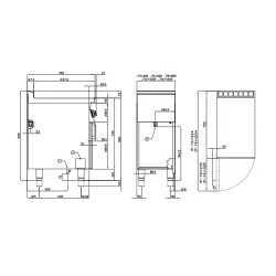 Gaasiga grillplaat 1/2 ribiline, neutraalse kapiga 70 FTLR-76G