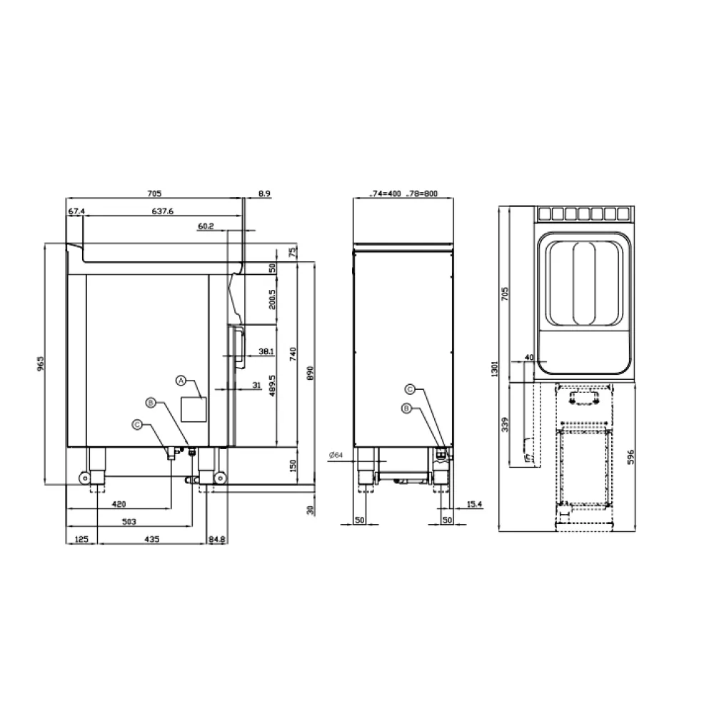 Gaasifritüür neutraalse kapiga TouchScreen 18 L 70 F18-74GD (0832A450)
